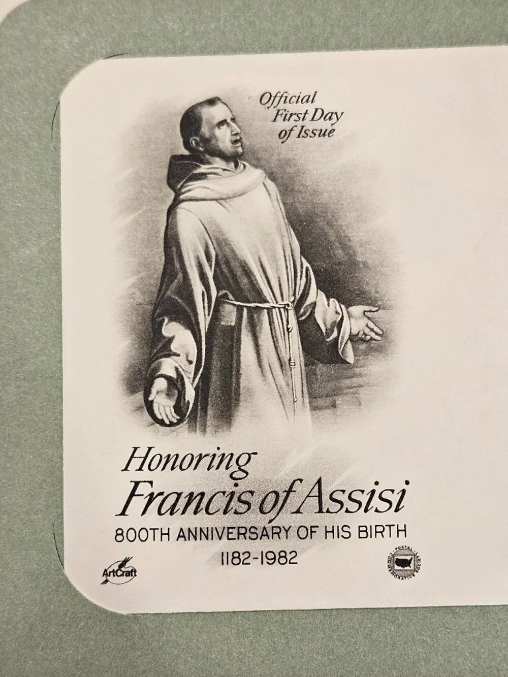 RARE COLLECTIBLE USPS 1ST DAY ISSUE COVER HONORING FRANCIS OF ASSISI STAMP FDC